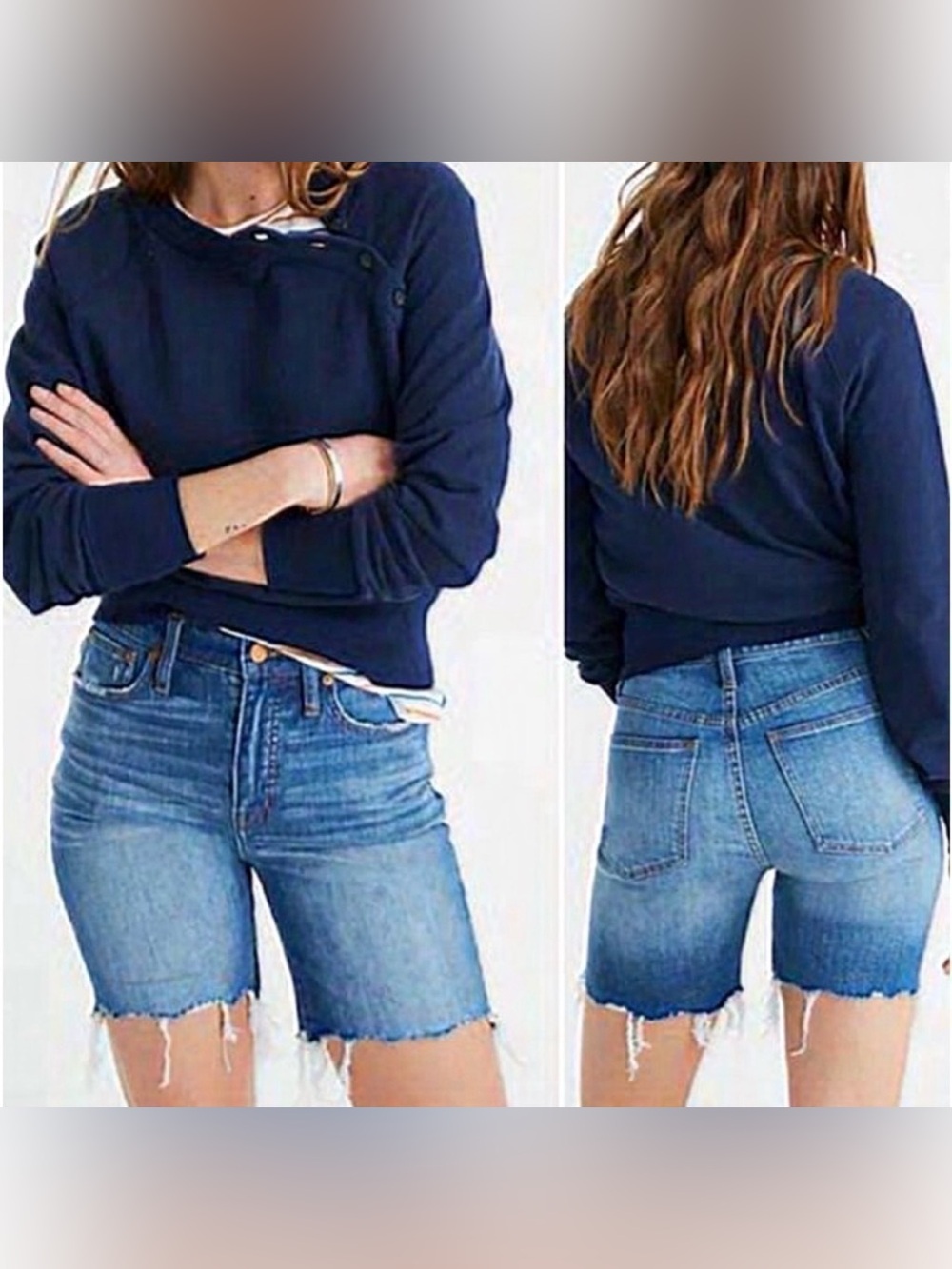 Madewell High Rise Denim Mid-Length Short in size 27